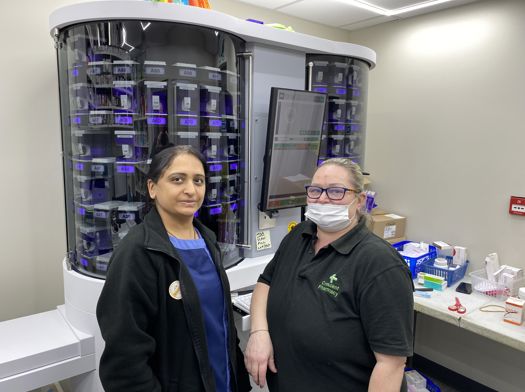 Crescent Pharmacy staff and VBM200F